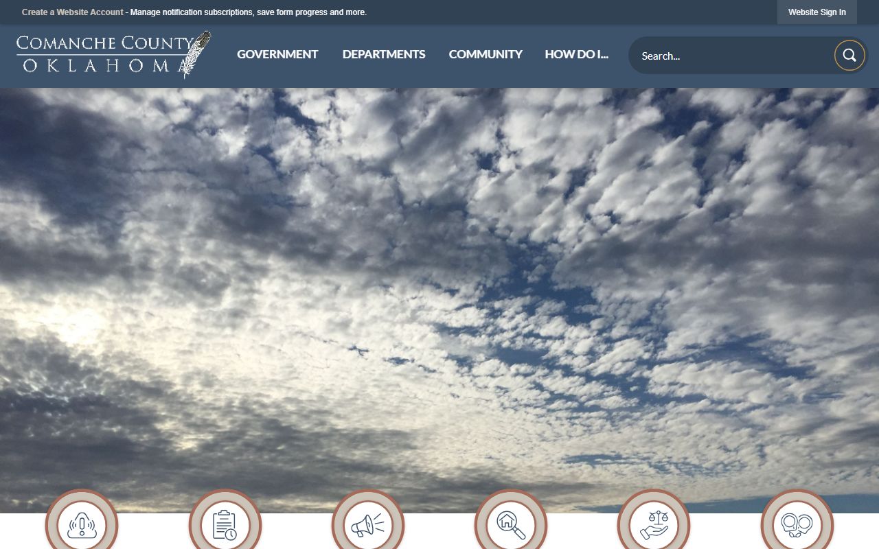 Comanche County white pages government website homepage