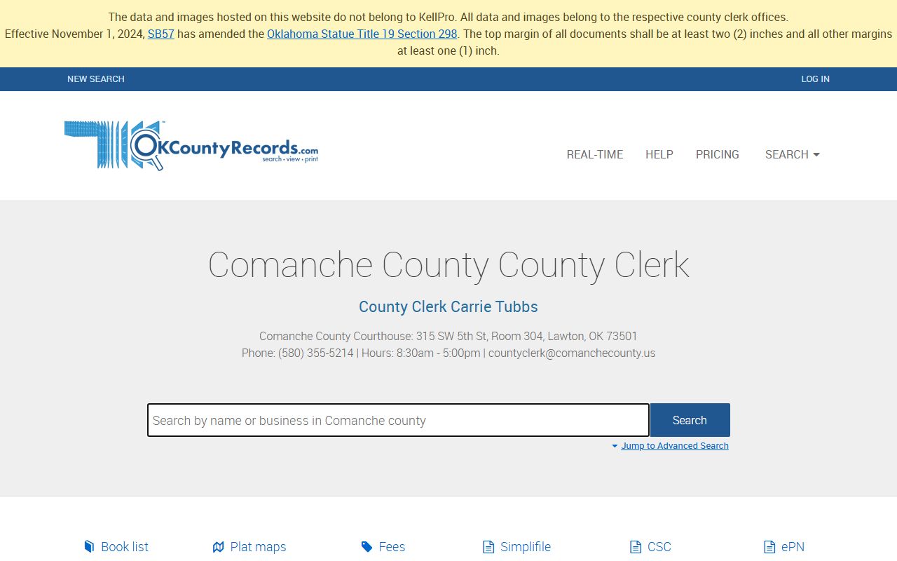 Comanche County white pages land records search portal